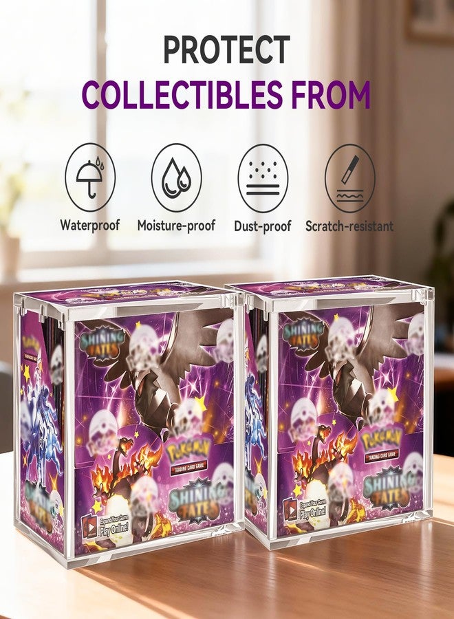 WTVIDAS PKMN Booster Box Case, 8mm Ultra Thick Acrylic Protector with Magnetic Lid, Stackable Clear Display Box for Trading Card Collection - Image 4